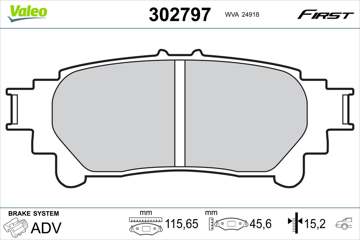 VALEO Fékbetét, mind 302797_VALEO